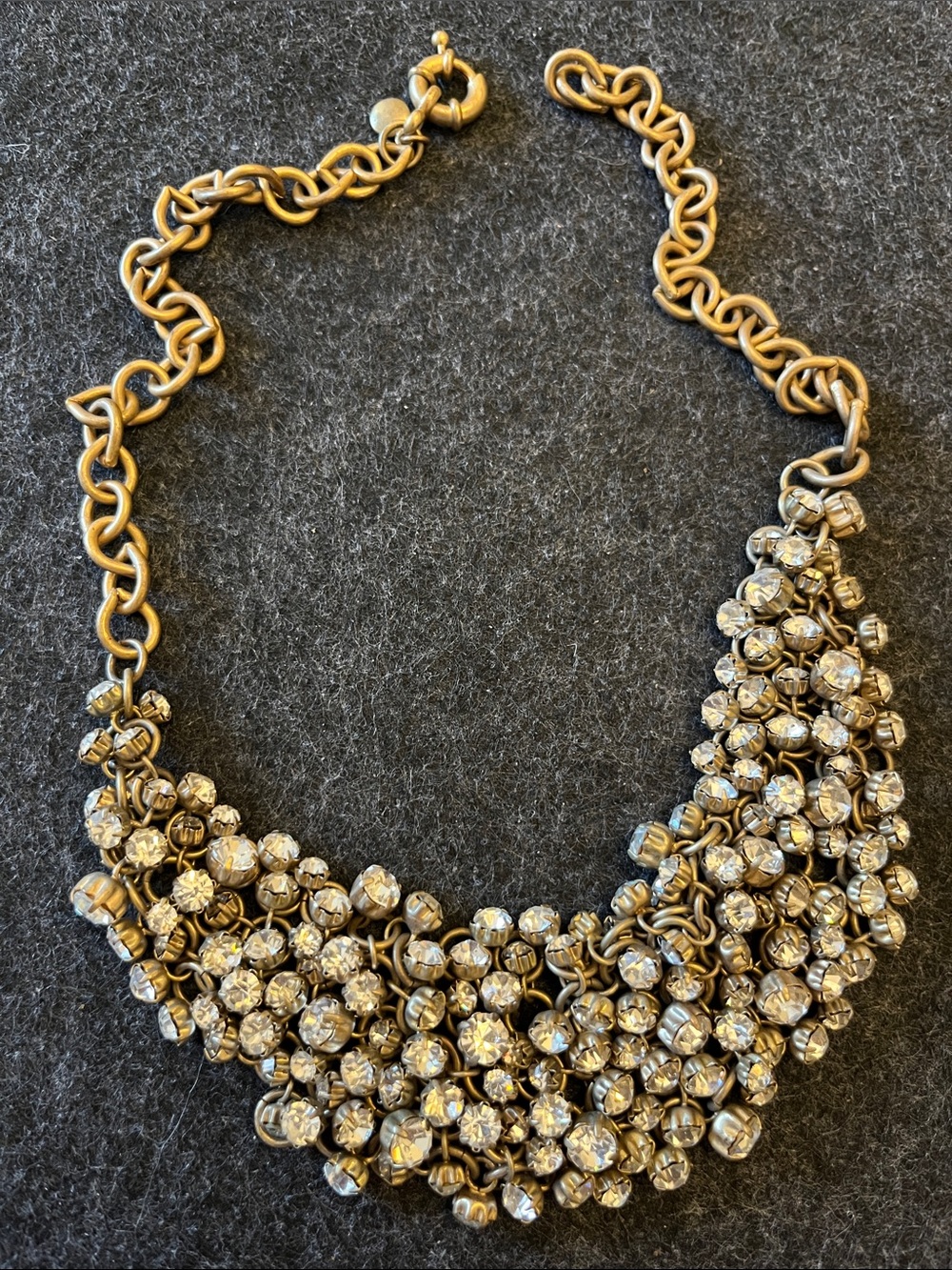 J  CREW RHINESTONE THICK CHAIN NECKLACE